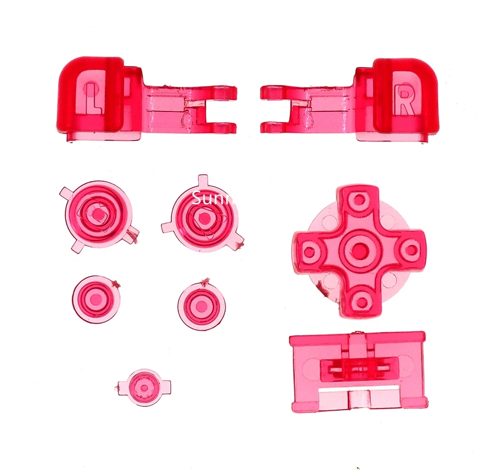 1 Bộ Nhựa Trong Toàn Bộ Nút Cho GBA SP Một B Chọn Bắt Đầu Bật Tắt L R Nút D Miếng Lót Trong Suốt