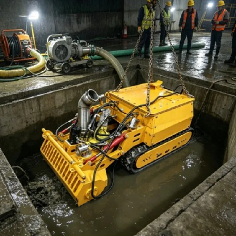 Factory Underwater Dredging Robot for Sludge Sediment Removal Industrial Crawler Dredger for Sewer Pond and Pipeline Cleaning