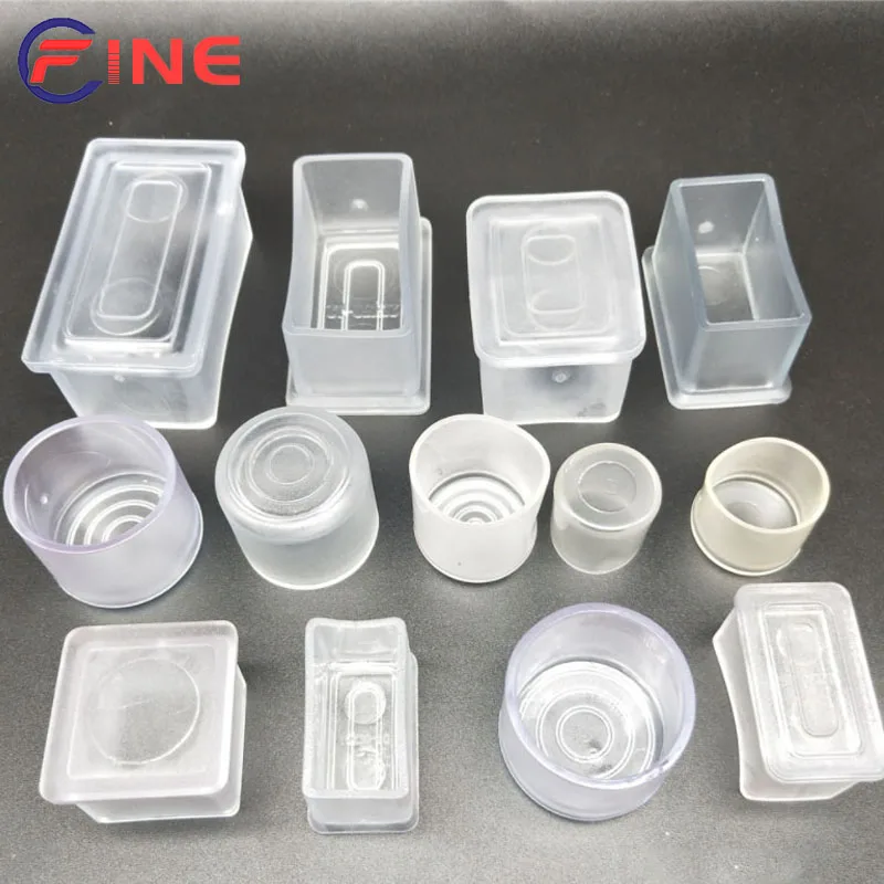 Protector Chair Leg Tip Cap Pad Clear Rubber Round Square Furniture Table Plug End Cover Socks Pipe Plug Furniture Leveling Feet