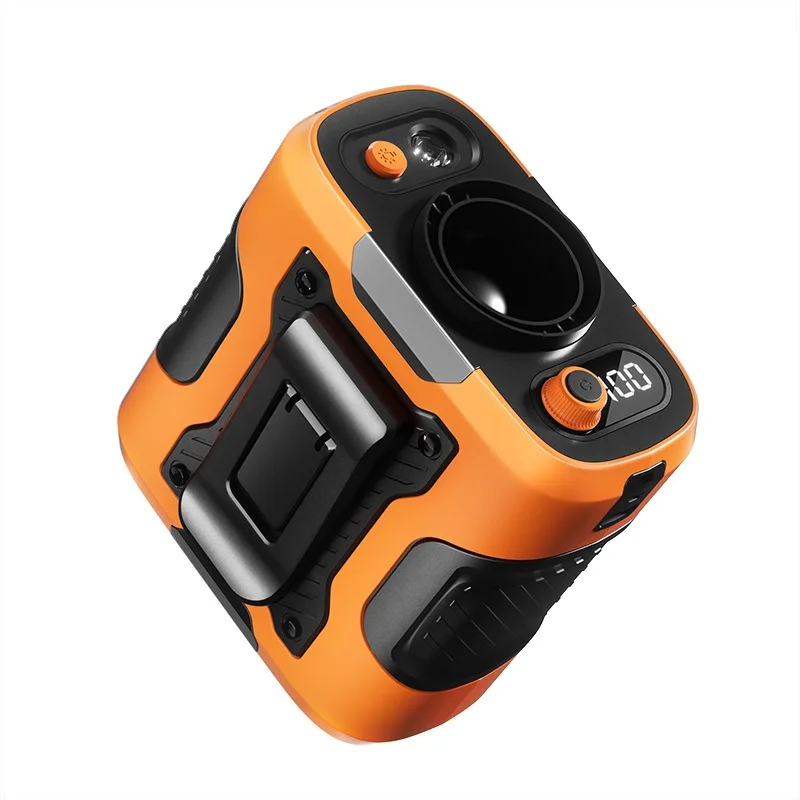 

High-speed turbo waist fan portable outdoor construction site power bank digital display with lighting