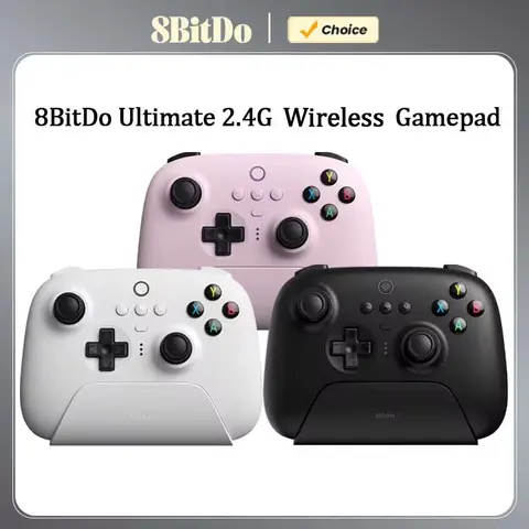 8BitDo Ultimate Controlador de juegos inalámbrico 2.4G con base de carga, mando de mando ALPS para PC, Windows 10, 11, Steam, Android
