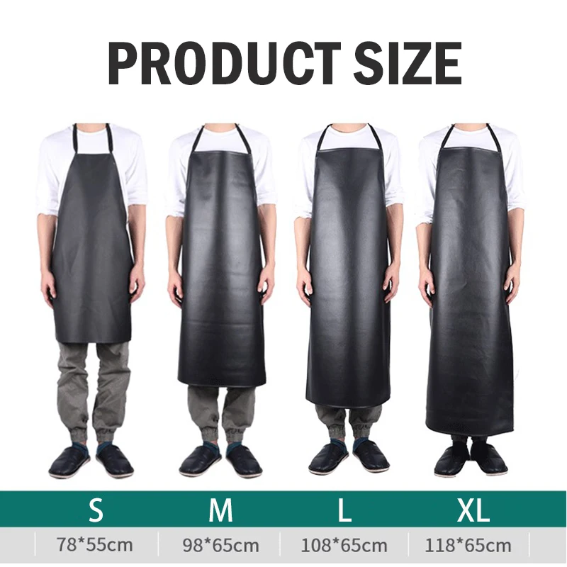 Leather Apron Waterproof Oil Proof Aquaculture Extended PU Thickening Kitchen Canteen Restaurant Labor Protection Home Appliance