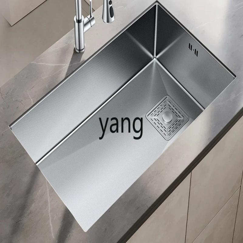 LH stainless steel large single slot thickened vegetable washing basin embossed dishwashing sink Under the counter basin