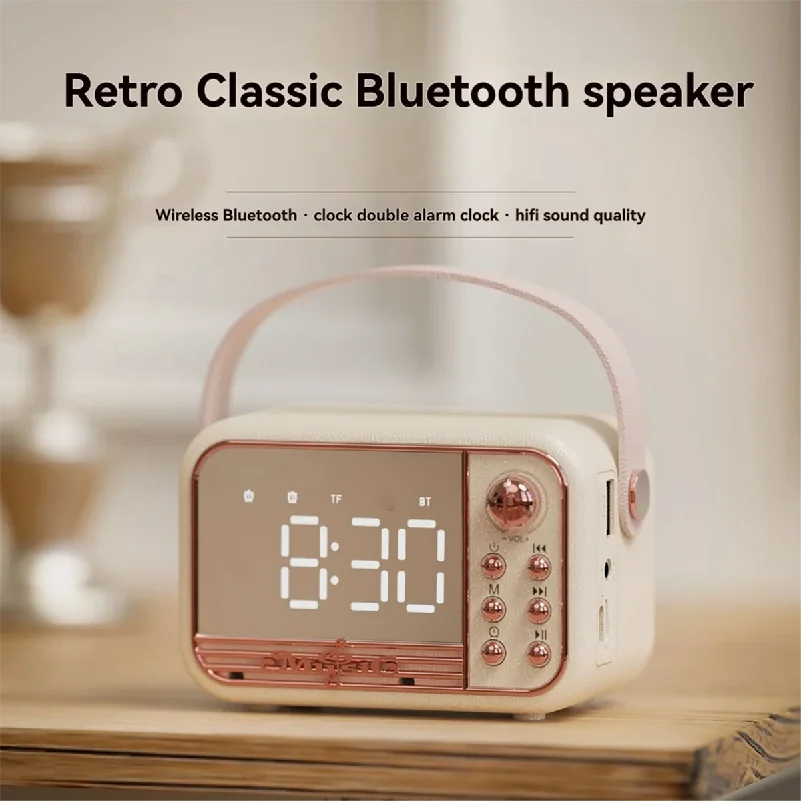 Alarm Clock Bluetooth 5.0 Speaker Support TF Card U Disk A