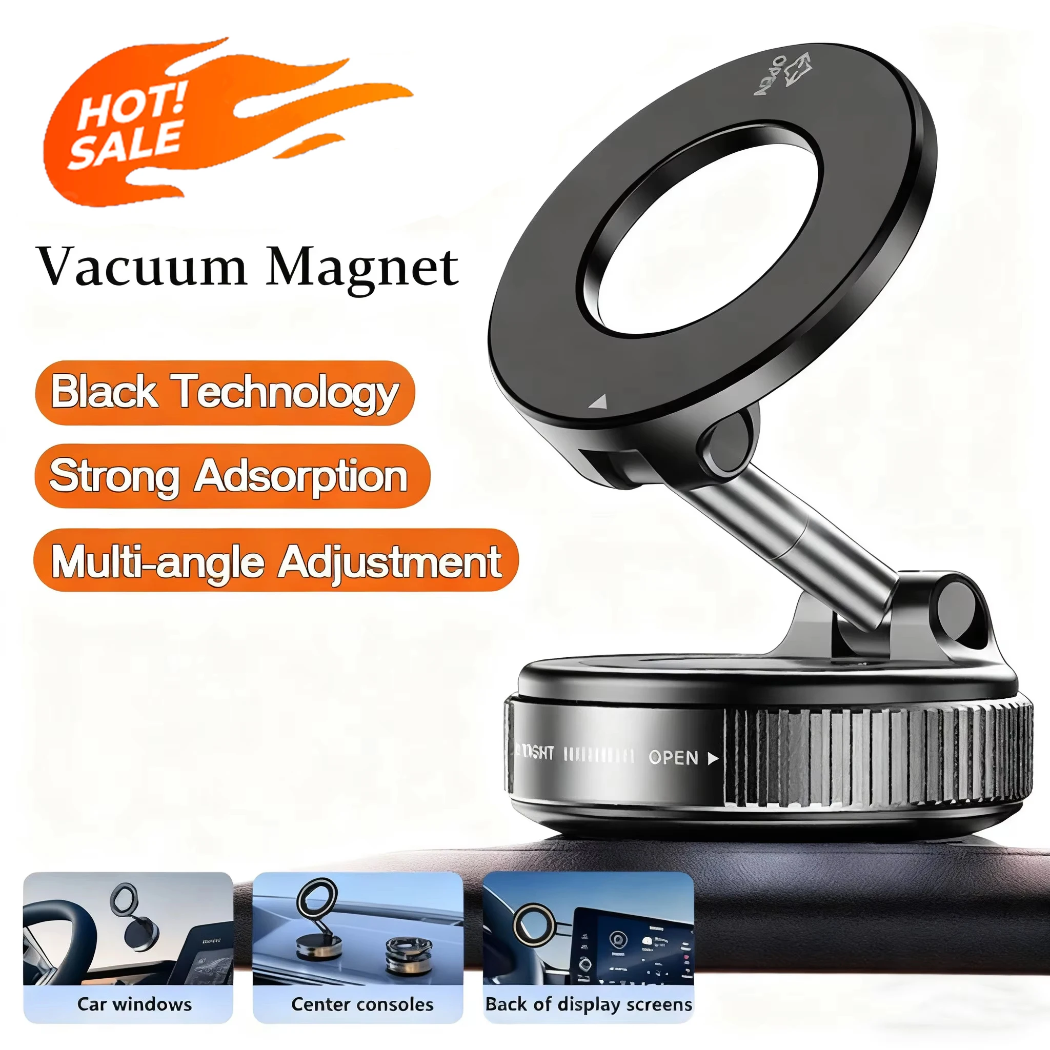 

Магнитный держатель для телефона на вакуумной основе, регулируемый под разными углами, складной, с мощным магнитным креплением, автомобильный держатель для навигации, модель 2026