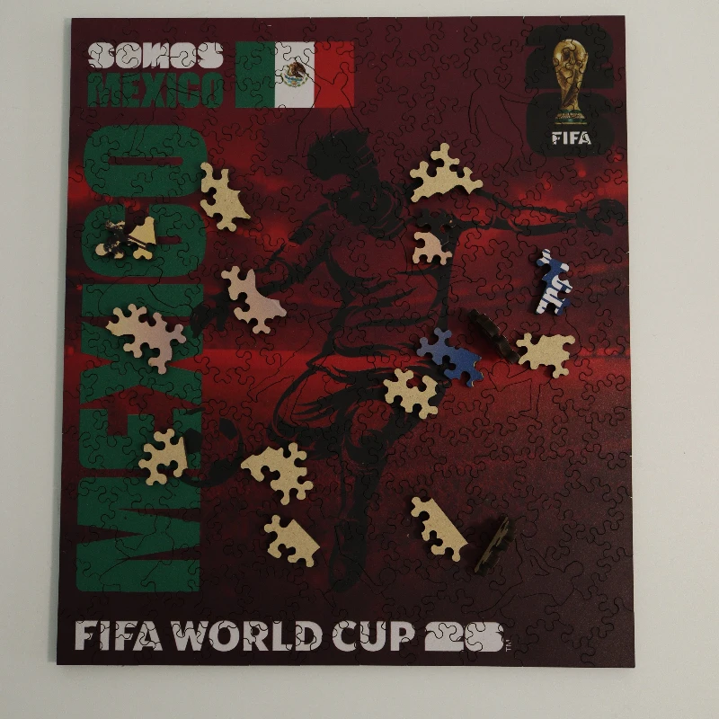 

Деревянный пазл We Are Mexico 10.2x11.8 дюймов на футбольную тему для болельщиков Чемпионата мира, развивающая игрушка, декор, подарки для детей