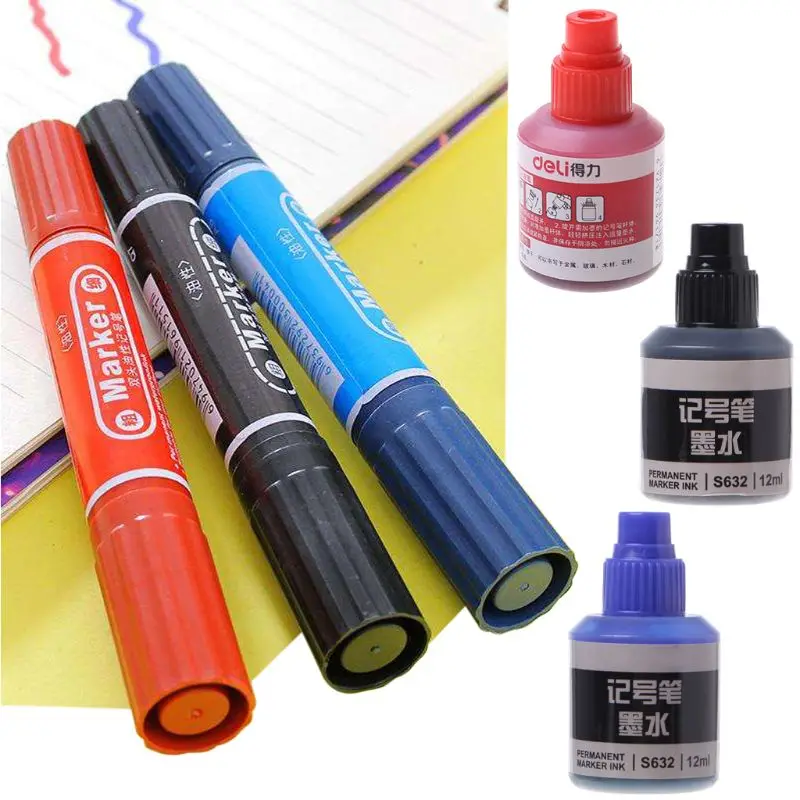 12ml Waterproof Instantly Dry Paint Pen Oil Refill For Marker Pens L4MD