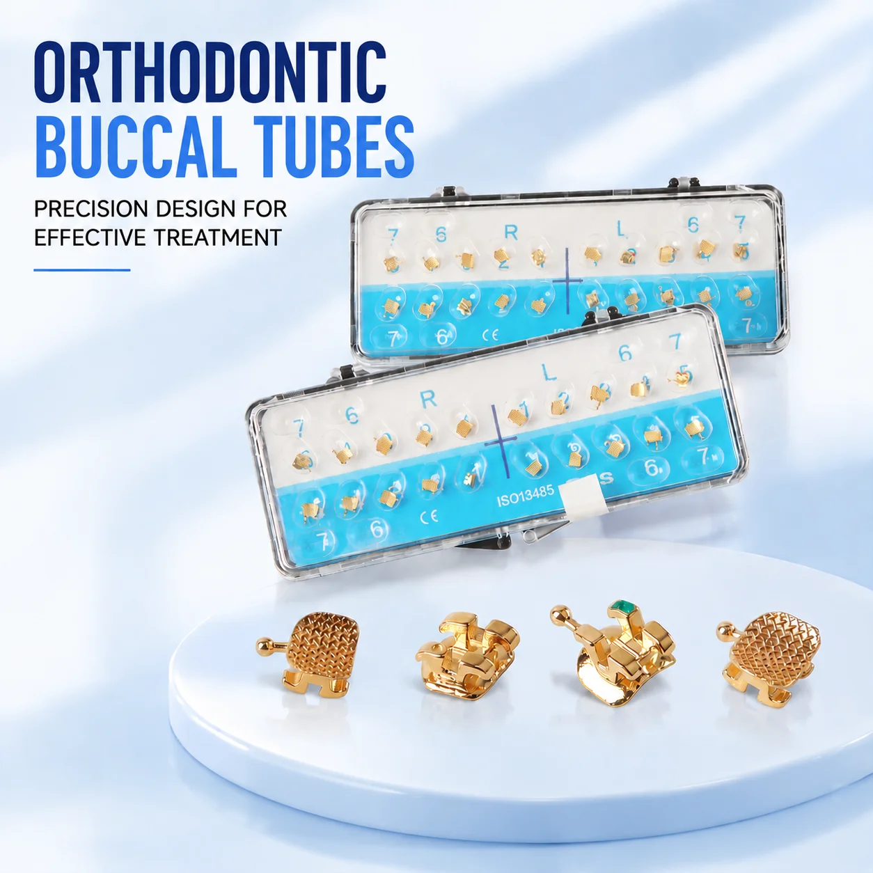 20Pcs/Box Gold Plating Metal Orthodontic Brackets 0.022 Slot-Roth Prescription, Mini Edgewise Braces for Teeth Alignment CE