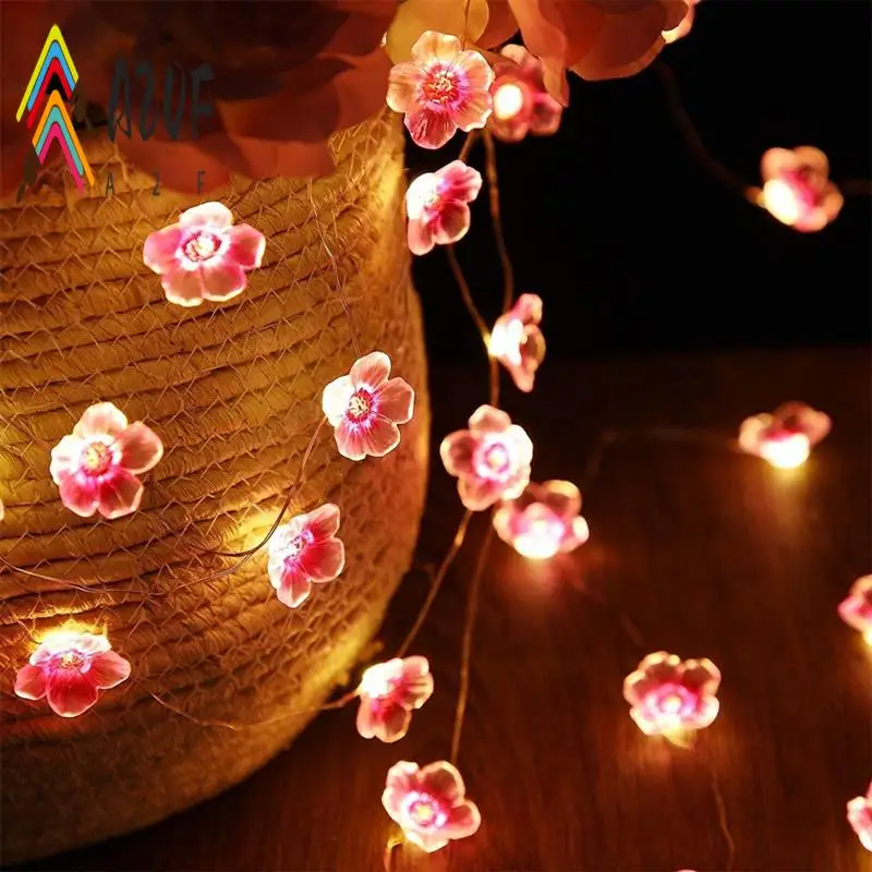

A20F-LED String Lights Pink Cherry Blossom String Lights 2M20 Lights For Indoor Courtyard Shape Holiday Decoration