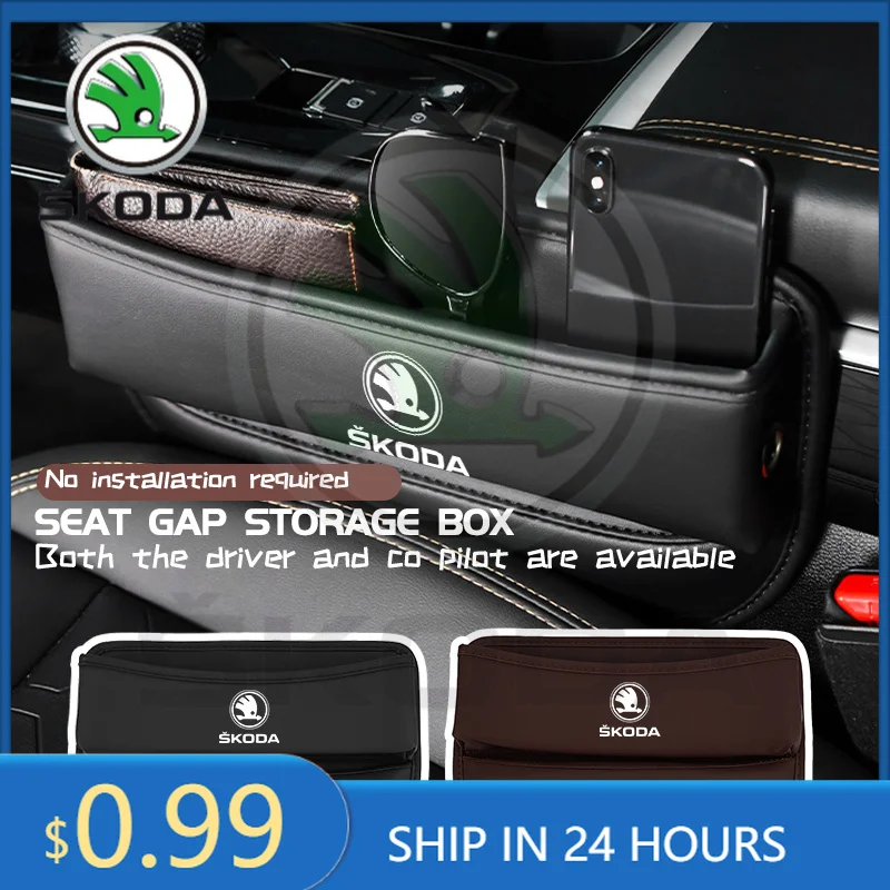 

Car Sticker For Skoda Car Front Seat Slit Catcher Side Seat Gap Filler Organizer Special Seat Crevice Storage Box For Skoda Octa
