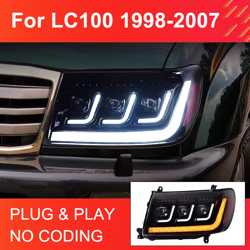 

LED Headlights for Land Cruiser LC100 4700 4500 1998-2007 Headlights Plug and Play with DRL Dynamic Turning Front Head Lights