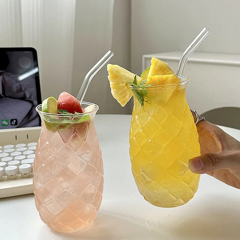 1Pcs 480Ml Pineapple Shaped Cocktail Glasses Creative Drinking Cup Transparent Water Glass Red Wine Glass Cup For Home Bar Party