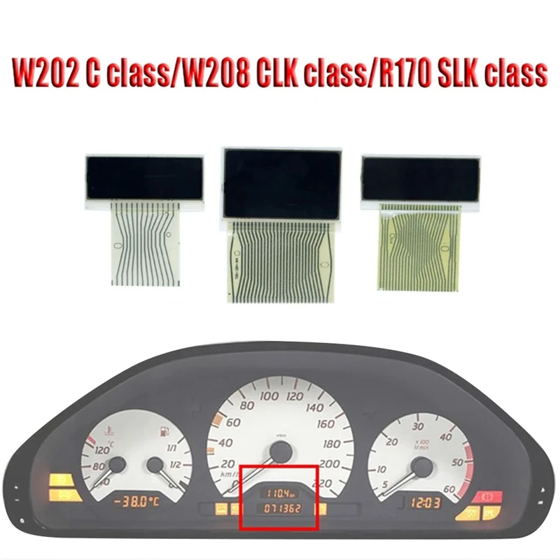 3Pcs Car LCD Screen Air-Con Information Display For Mercedes Benz E-Class W210 CLK-Class W208 SLK-Class R170 W202