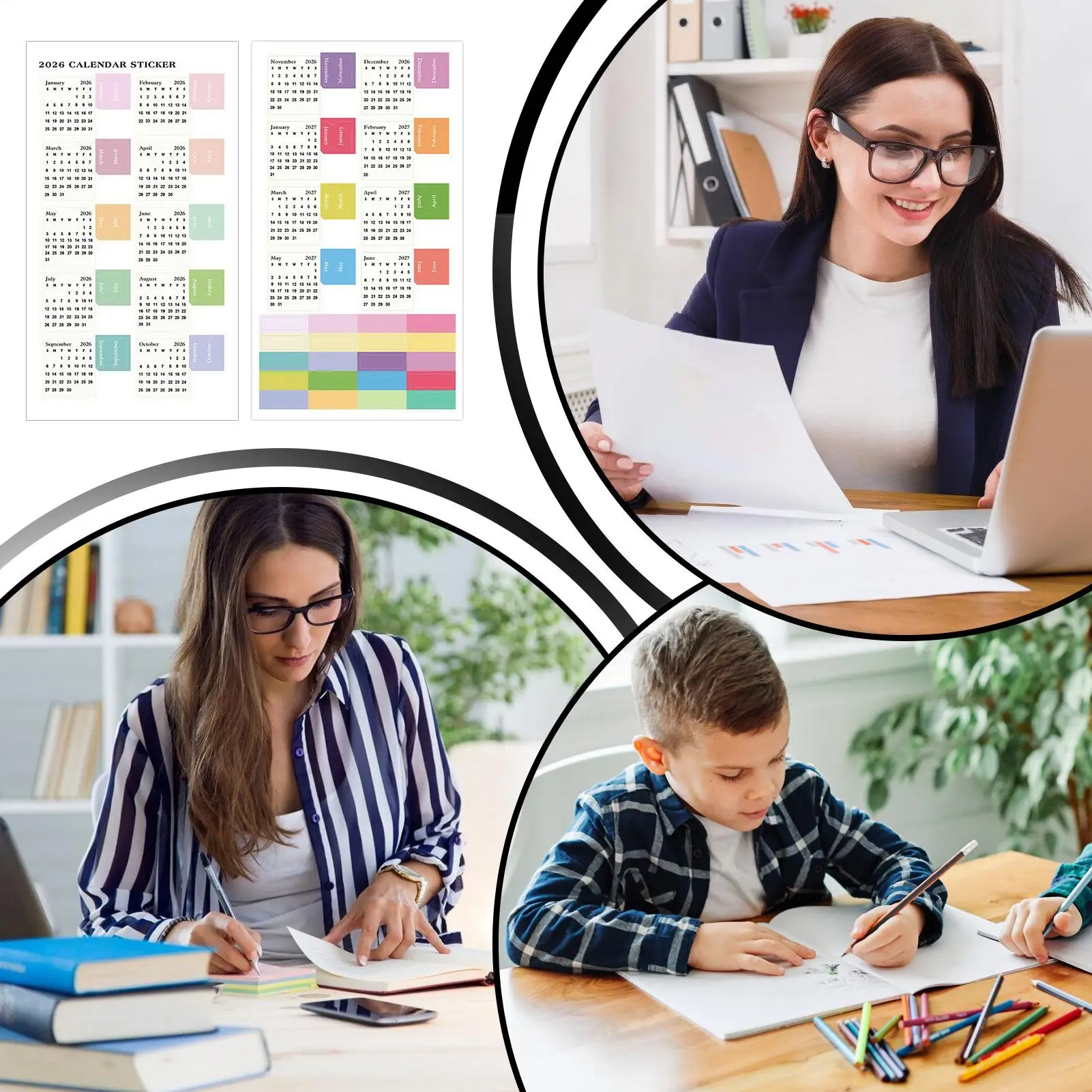 2sheets 2026 Calendar Stickers,Monthly Planner Stickers,Labels For Diy Scrapbook Journals Notebooks,Scheduling,School/Office Use
