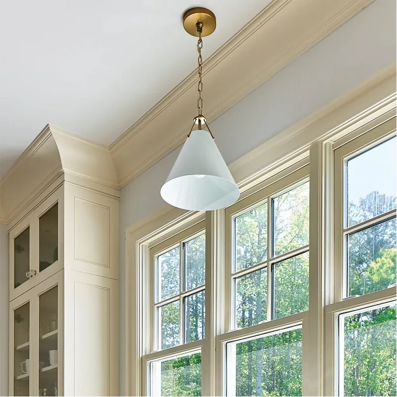 الأمريكية الحد الأدنى رئيس واحد قلادة ضوء LED مطعم غرفة نوم السرير استوديو منصة مشروبات الإبداعية الزخرفية شنقا مصباح #4