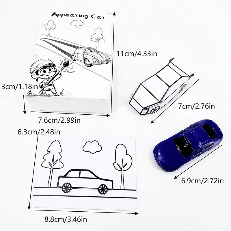 Erscheinendes Auto von Hyde Ren Zaubertricks Lustige Karte zu Papier Auto Illusion Box Zaubertricks Spielzeug Street Magic Show Zauberrequisiten