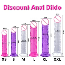 Cheap Realistic Big Jelly Dildo Soft Butt Plug Small Penis Anal Sex Toys for Women Man Gay Masturbation Cock Suction Cup Dick