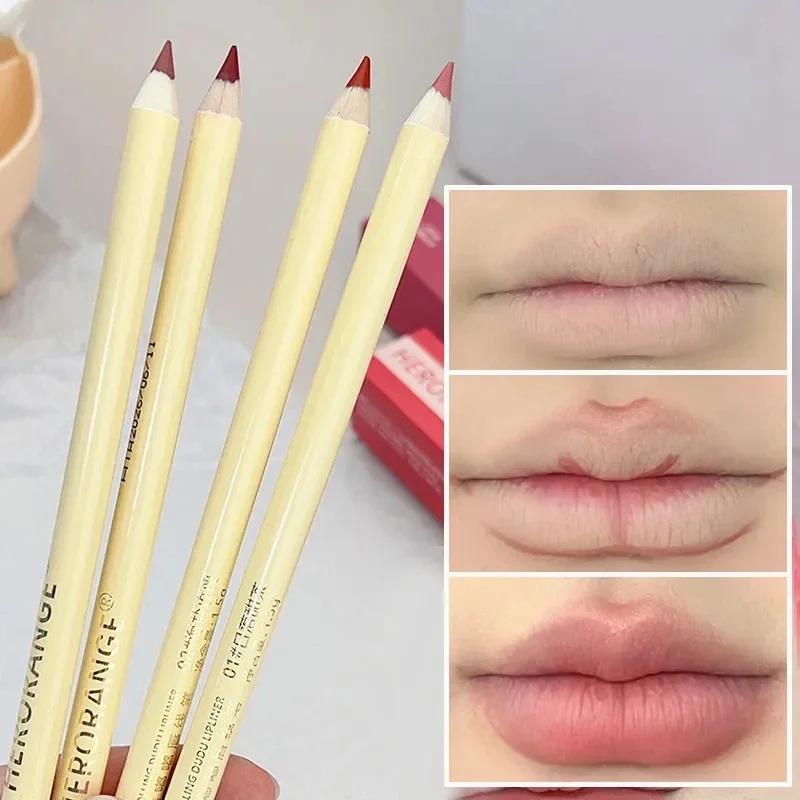 4 Colors Matte Nude Lip Liner Pencil Contour Lipstick Pen Waterproof Long Lasting Outline Lips Shape Lipstick Makeup Cosmetics