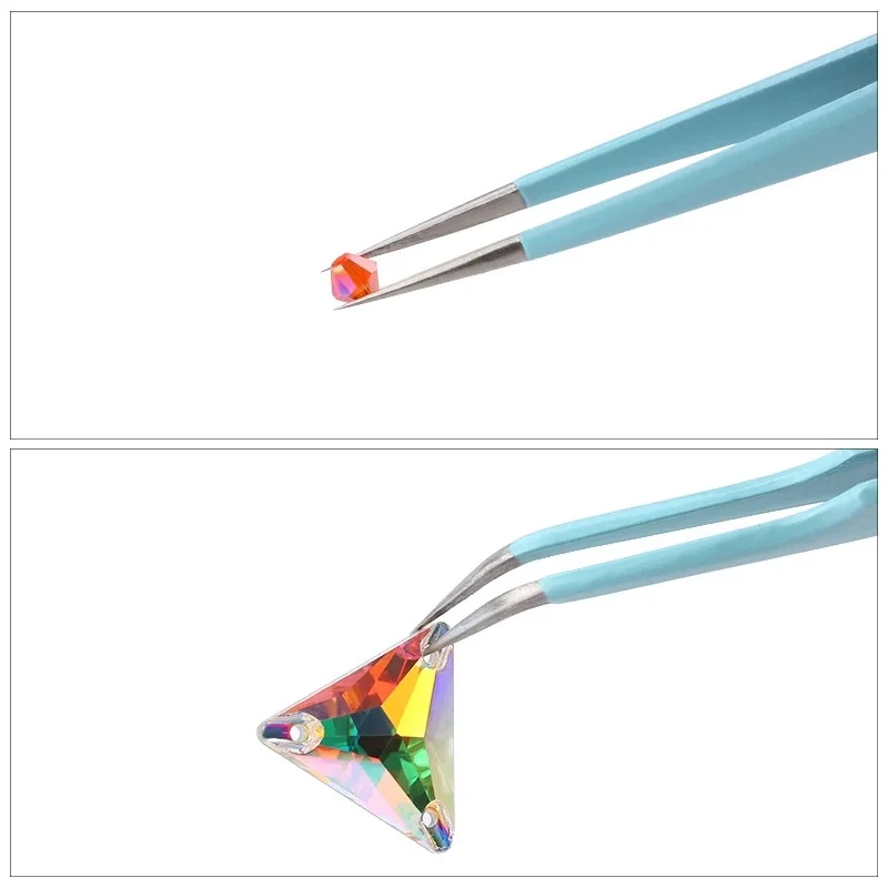 2pcs Anti-static Stainless Steel Tweezers Set Makeup Nail Art Eyelash Extension Tweezer Handmade Tool Kit for Maintenance Repair