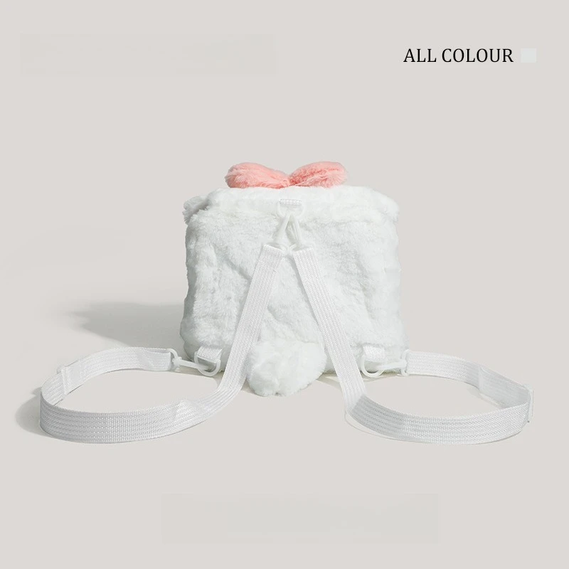 사랑스러운 플러시 양 2웨이 백팩, 변형 가능한 귀여운 양 인형 로리타 가방, 소녀들을 위한 귀여운 미학적 숄더백 선물