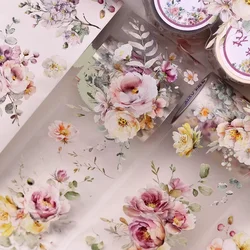 XiaoBaiJia Studio Vintage Flower Bloom Floral Washi PET Tape DIY Card Making Scrapbooking Decorative Sticker