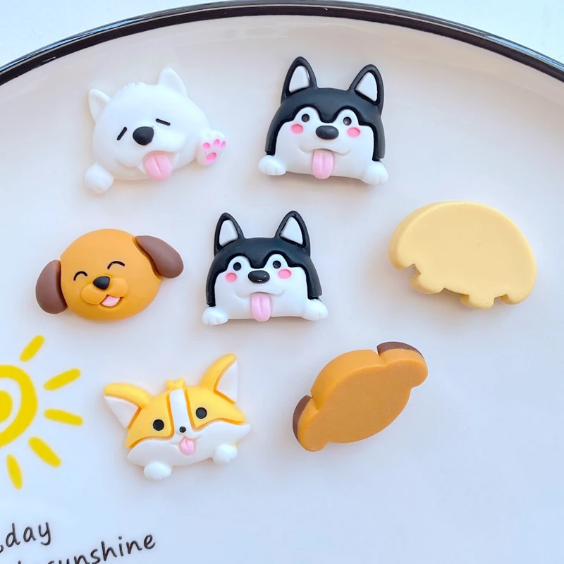 10Pcs New Cute Mini Cartoon Dog Flat Back Resin Cabochons Scrapbooking DIY Jewelry Craft Decoration Accessorie