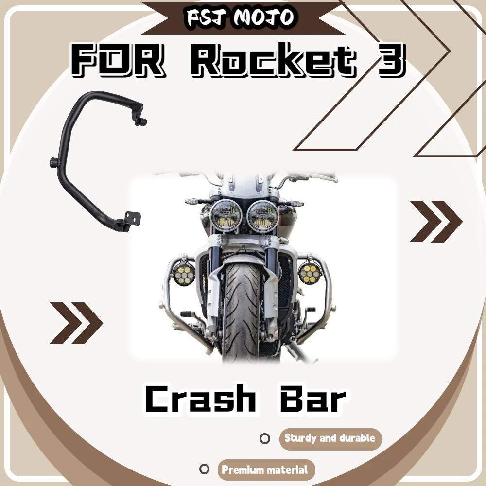 For Rocket 3 Motorcycle Retro Cruiser Stainless Steel Engine Bumper Matte Surface Anti-Stone Scratch Crash Guard Kit