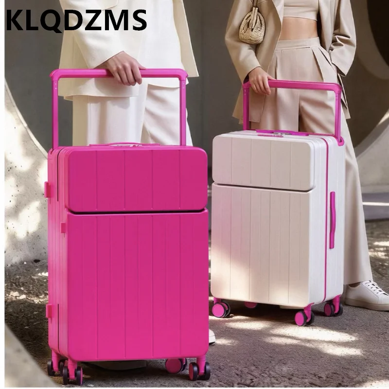 

KLQDZMS Front Opening Luggage Compartment For Women 2026 New Multifunctional 20 Inch Boarding With Wide Pull Rod Travel Suitcase