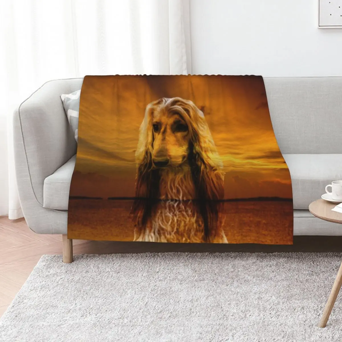 Dog Afghan Hound Throw Blanket Beach Decorative Throw Plaid on the sofa Cute Plaid Sofa Quilt Retros Blankets