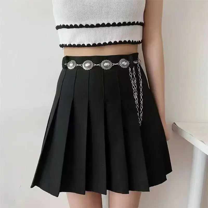 Women's high - end waist chain; women's retro belt; versatile waist chain with butterfly and flower designs