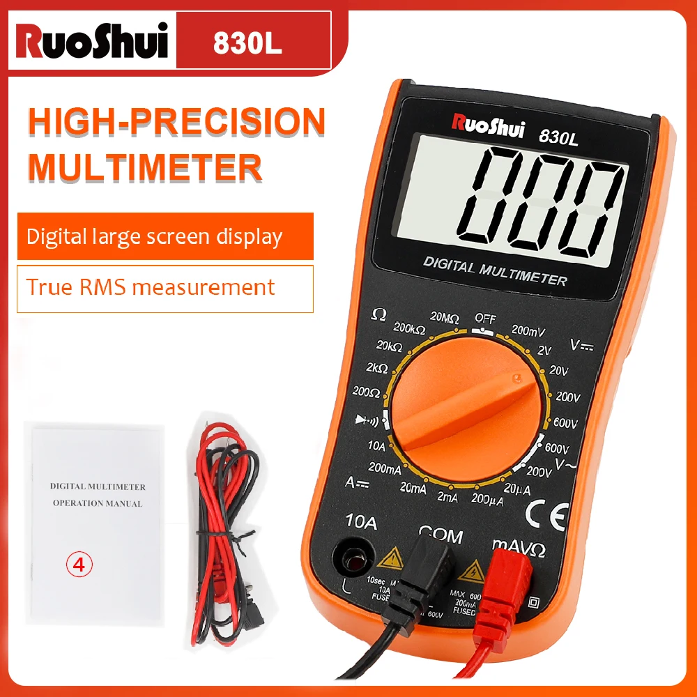 VICTr Digital Multimeter 600V DC/AC Voltage Current Resistance Tester 2000 Counts Voltmeter Ammeter Multimetro Tester 830L