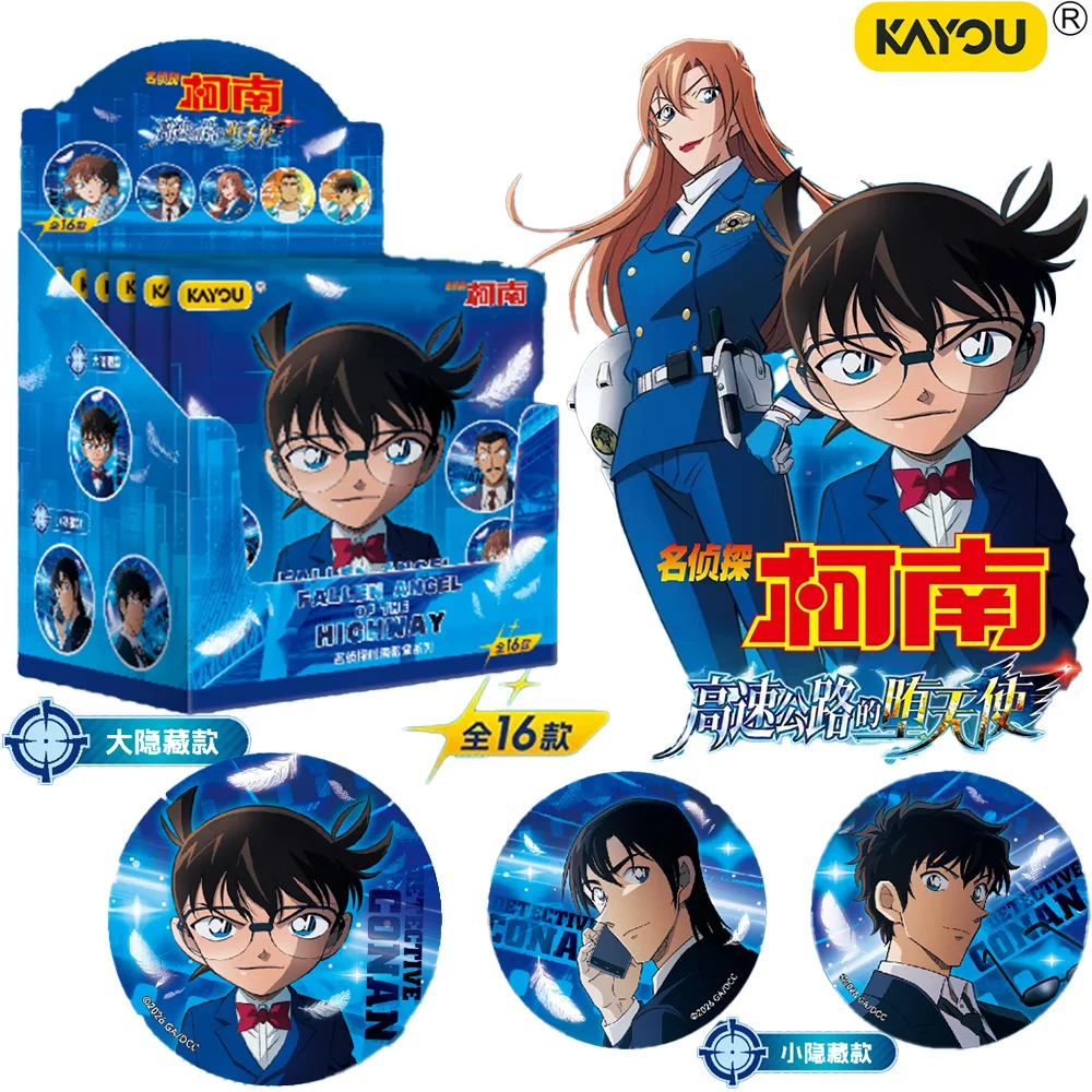Genuine KAYOU Detective Conan Tinplate Badge Series Fallen Angel of the Highway Anime Collectible Button Pin Toy Gift