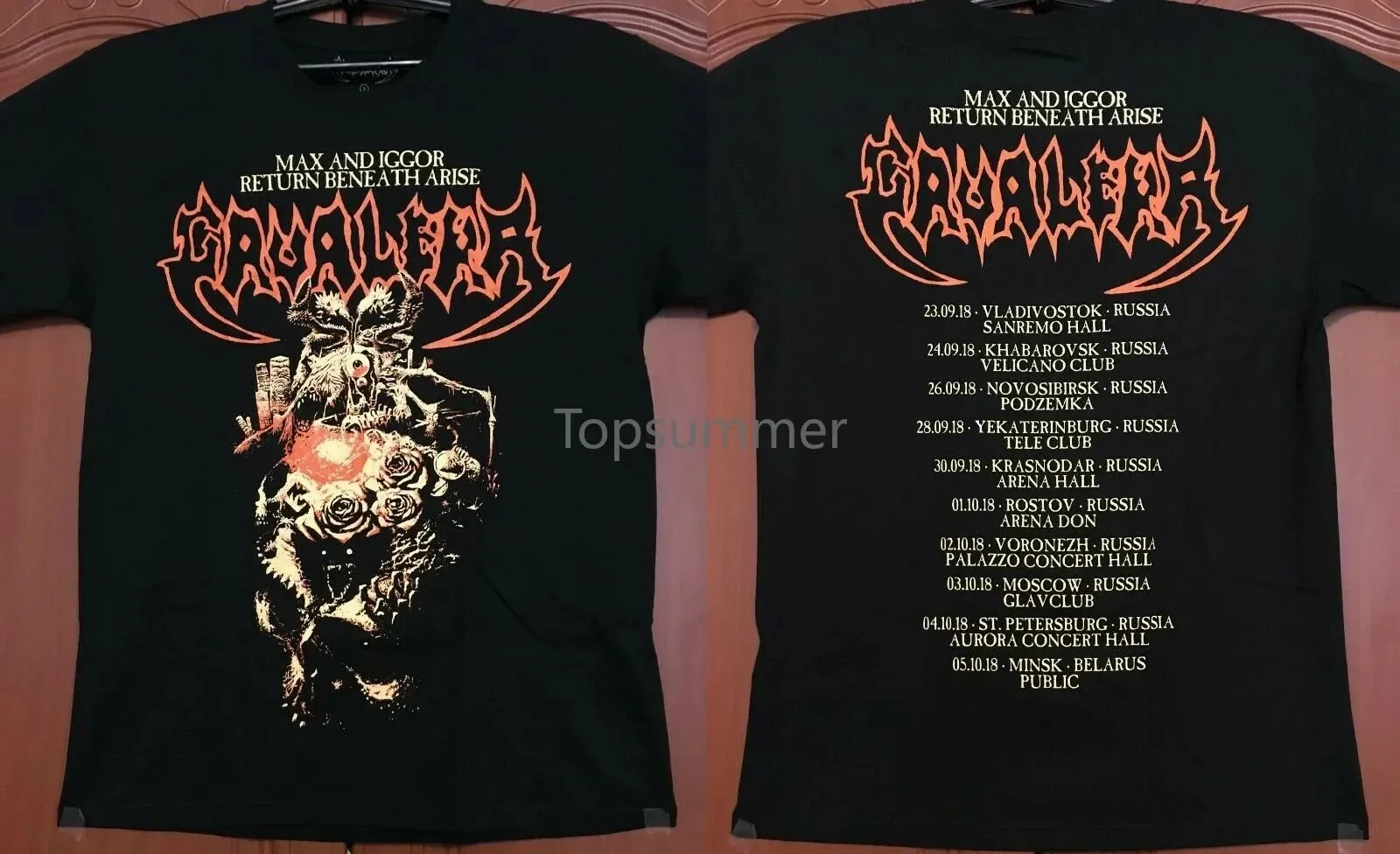 Cavalera Return Beneath Arise Tour 2018 T-Shirt Sepultura