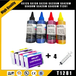 Einkshop-cartucho de tinta recarregável t1281 para epson sx130 sx235w s22 sx230 sx235w sx420w sx440w sx430w sx425w sx435w sx438