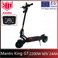 EU STOCK KAABO Mantis King GT 60V 24Ah Central Display 1100W*2 Motor Full Hydraulic Brake 10inch All-terrain Tire Scooter