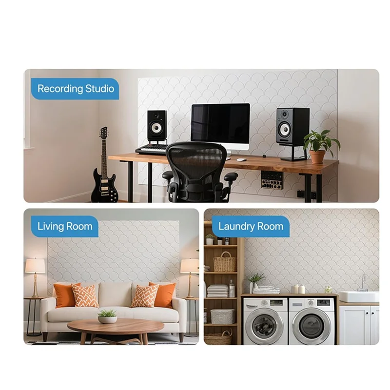 

A57T High Density 12" X 12" Acoustic Foam Wall Panels 12-Pack Self-Adhesive Sound Proof For Doors Ceilings Home Office