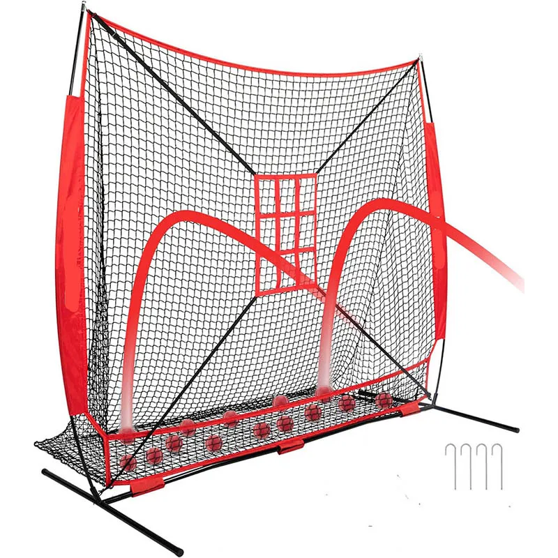 Indoor/Outdoor Baseball Softball Rebounding Safety Nets, Polyester Material, Red/Black/White, Custom Logo Available