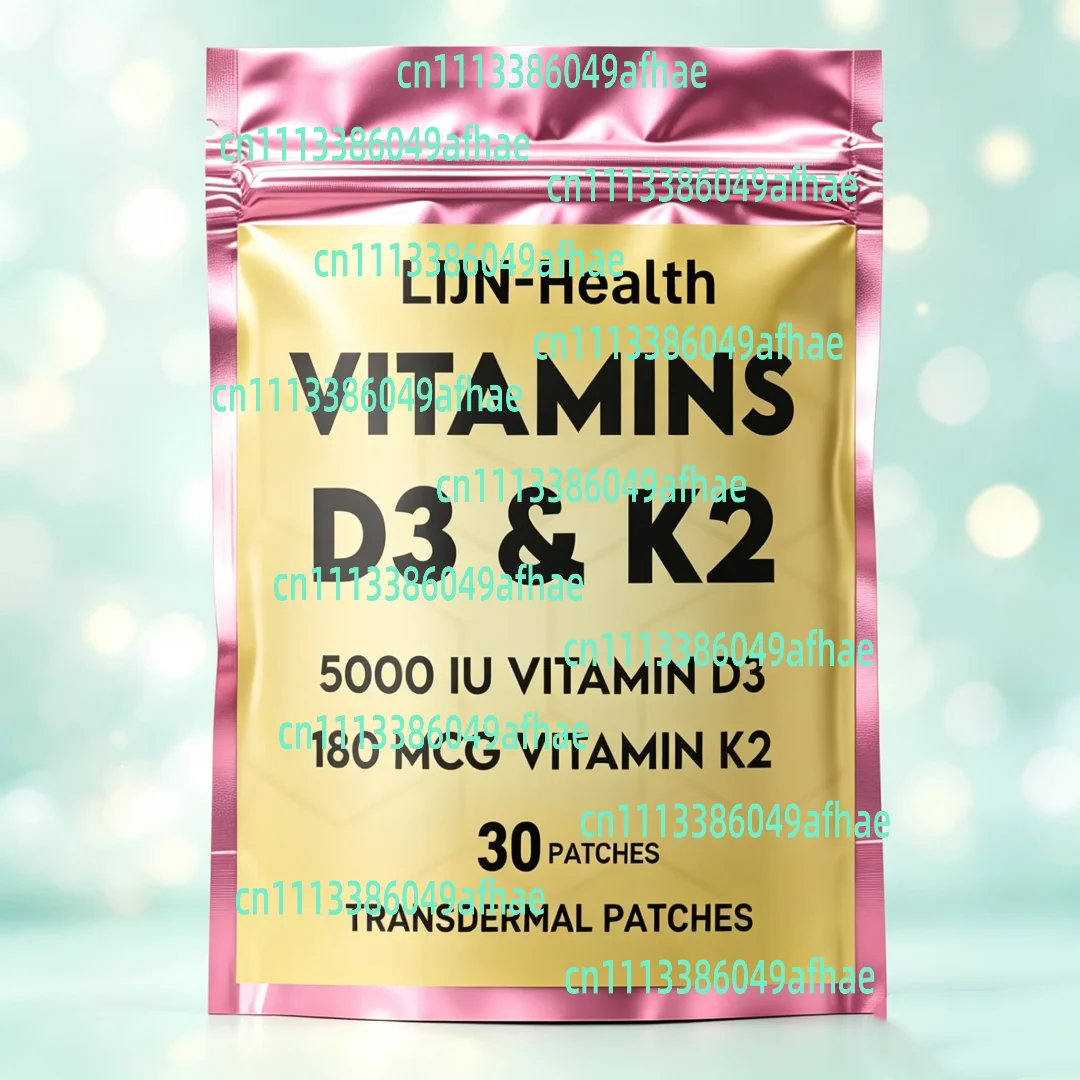 30 Patches Vitamin D3 And K2 Transdermal Patches - Bone, Heart, Immune & Muscle Support, Enhanced Absorption