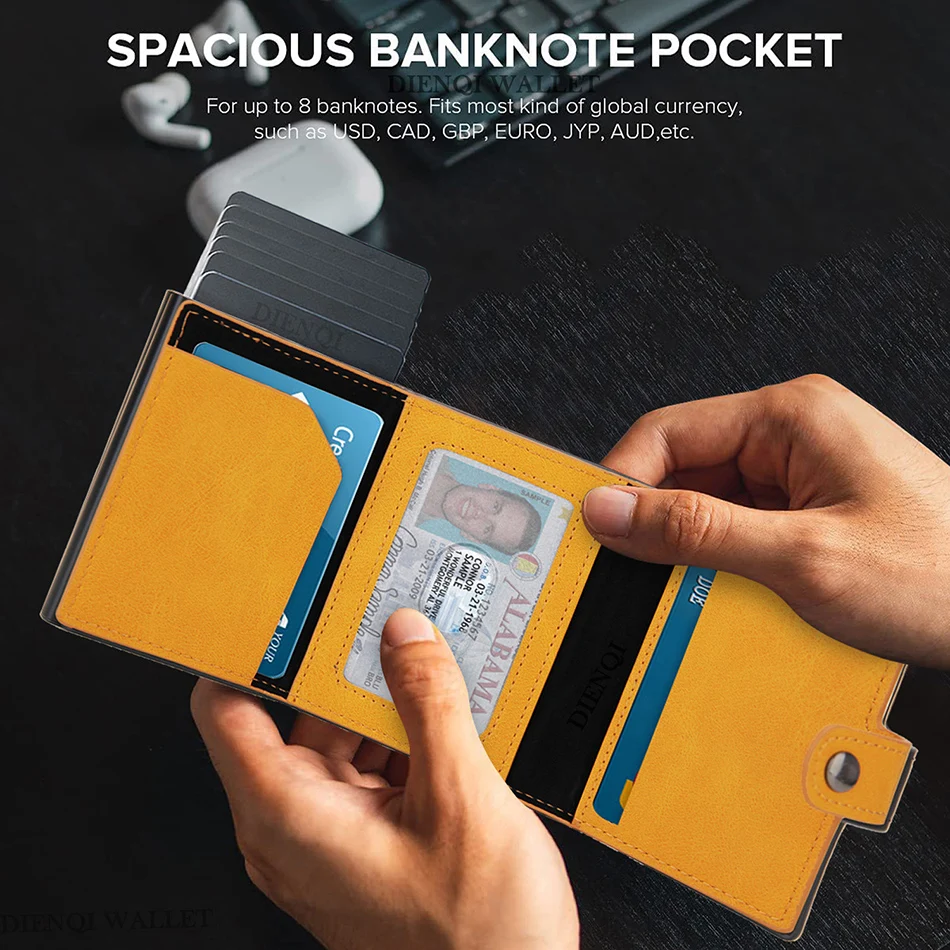 Airtag Wallet Rfid Credit Card Holder Men Wallets Trifold Luxury Slim Air Tag Tracker Minimalist Cardholder Case Presents Choice view 5