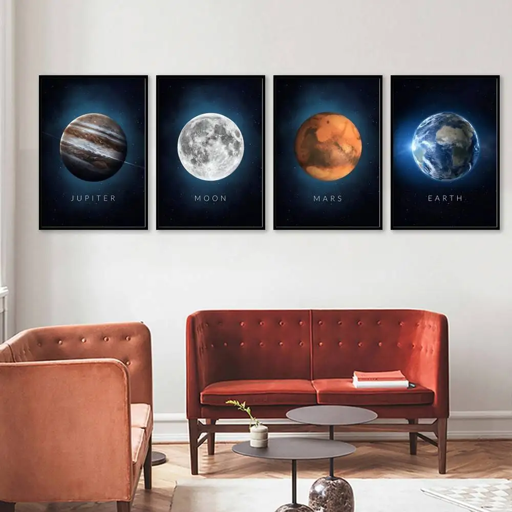 الشمس فينوس صورة الشمال نمط المشارك زحل المريخ الأرض بلوتو كوكب طلاء جدران غرفة نوم السرير غرفة المعيشة مدخل جدارية #3