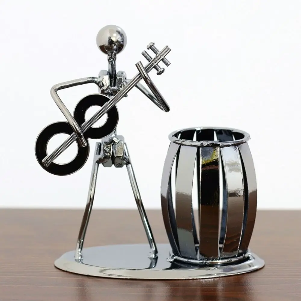 Tabletop Decoration Guitar Rocker Pen Holder Metal Pencil Cup Band Pen Organizer Crafts Desk Organizer Desktop Pen Holder