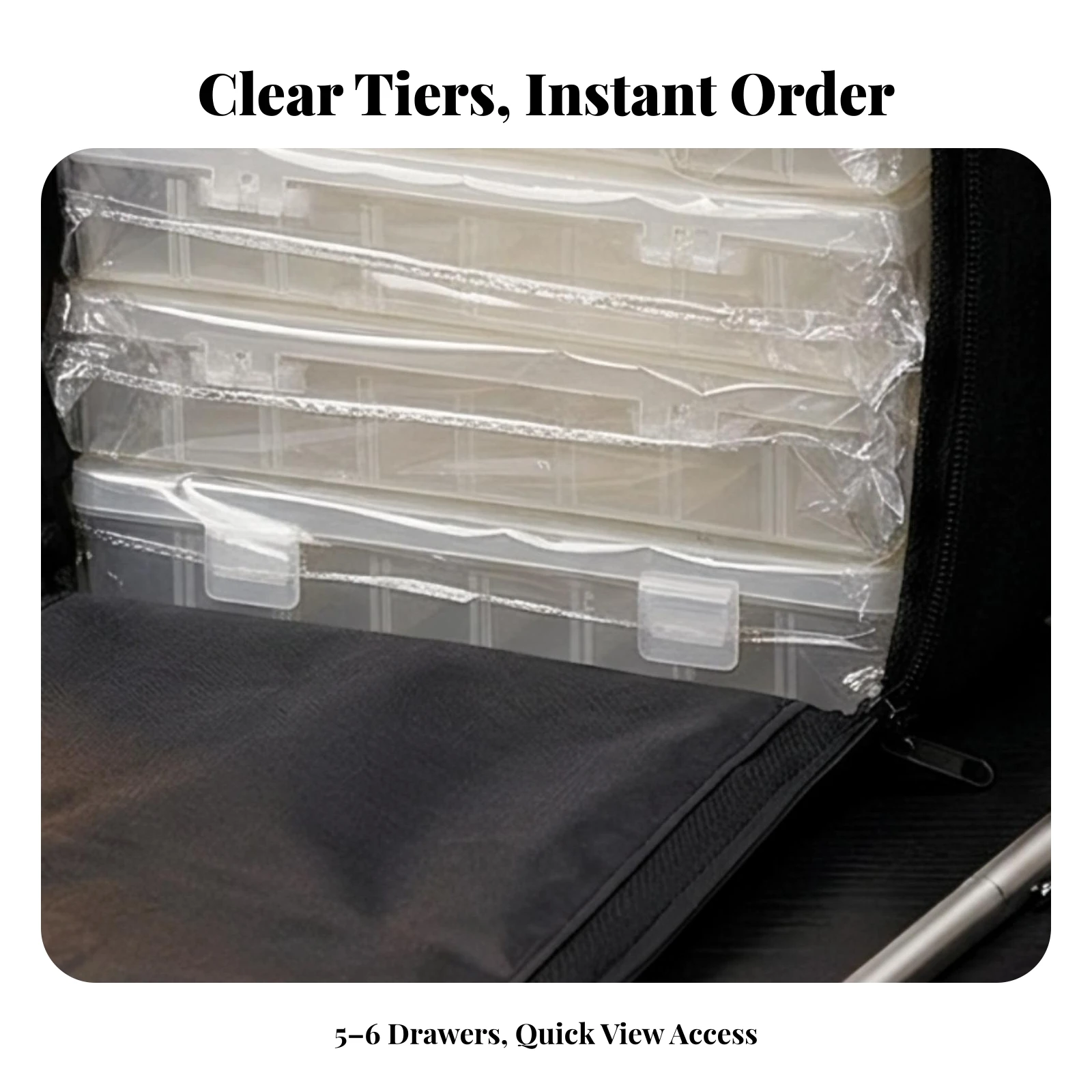 Craft Storage Bag with Utility Boxes Transparent Organizer Bag with Plastic Boxes Craft Organizer Box Zippered for Crafters