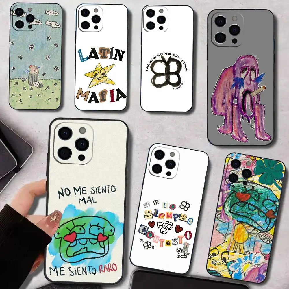 

L-Latin M-Mafia Phone Case For iPhone 17,16,15,14,13,12,11 Plus,Pro Max,XS,Soft Silicone Black Cover