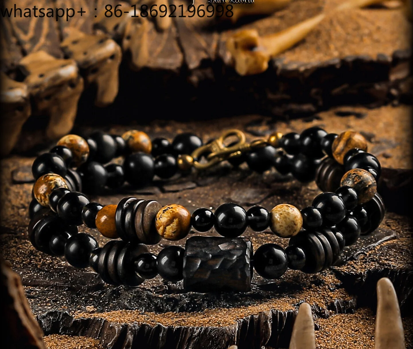 [Dead] New Chinese Obsidian Bracelet Men Stacked Wearing Personalized Retro Bead Bracelet