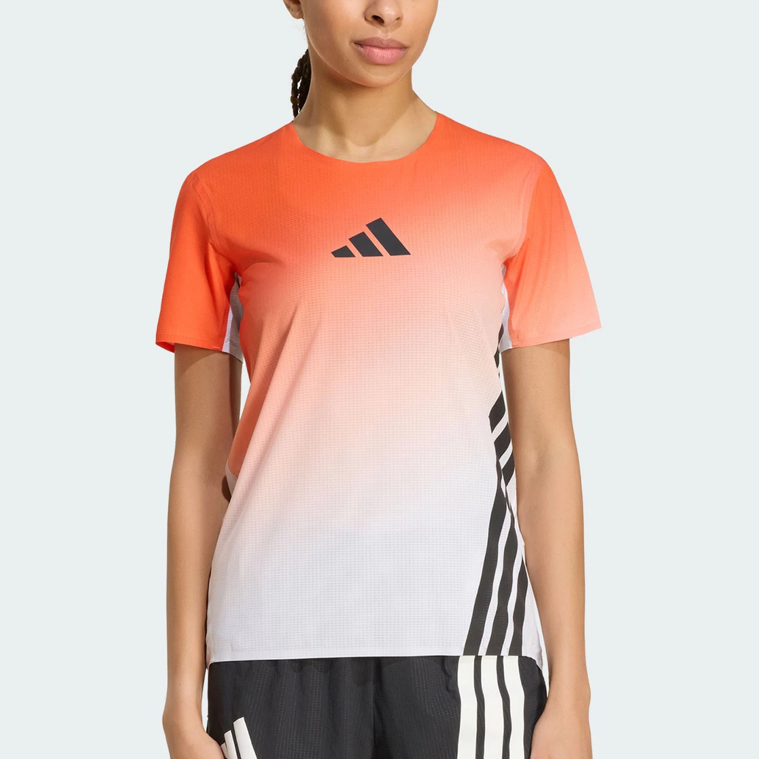 Adidas genuine summer women's off-road running side slit slim fit short sleeved T-shirt JV6530