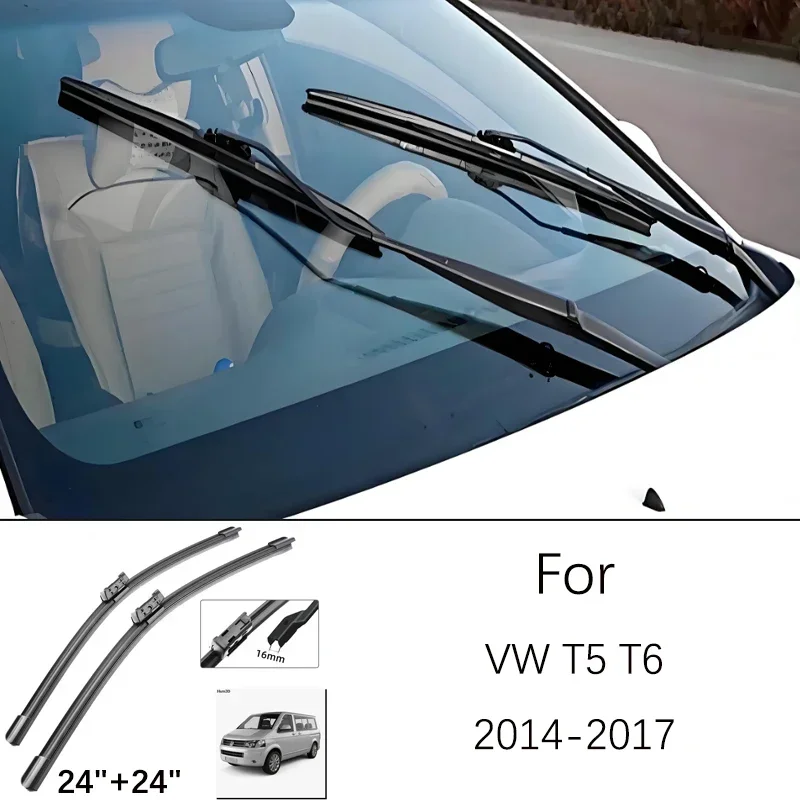 For VW T5 T6 Transporter Caravelle Multivan 2014-2017 Windshield Wiper 24 24 Inches Rubber Front Wiper Blade Accessories