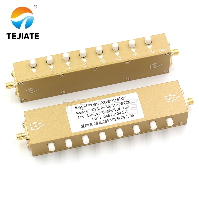 Atenuador de señal de llave ajustable, botón RF tipo SMA, 1 piezas, 0-30dB, 0-60dB, 0-90dB, Paso 2W, alta potencia 0-4GHz