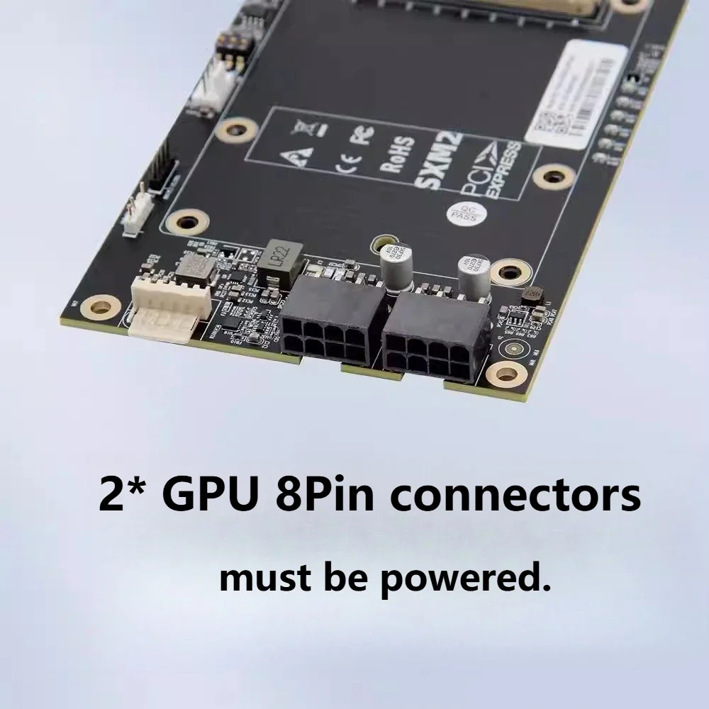 SlimSAS SFF-8654 To SXM2 Adapter X16 Direct Pass Backplane for Nvidia V100 GPU PCI-E 3.0 RGB 2* GPU 8pin External Expansion Card