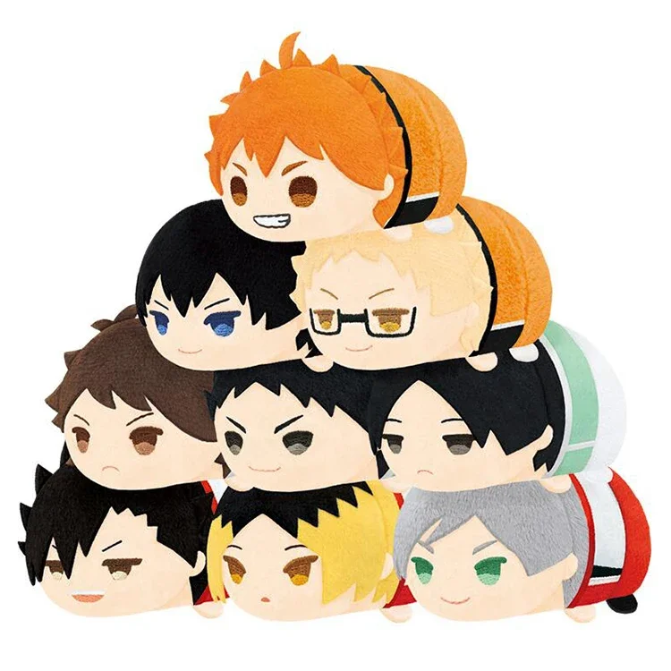 Stuffed Geunine 8cm Mochi Mascot Plush Pendant Toy Anime Haikyuu Vol.4 Kenma Kuroo Hinata Kageyama Tsukishima Keiji Puppet Toy