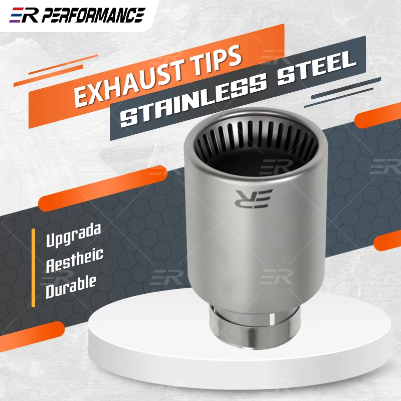 1PC Matte Stainless Steel Exhaust Universal Suitable For Auto Modified Cars Accessories 89mm 101mm Outlet Car Muffler Nozzles